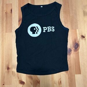 Black PBS Logo Tank Top